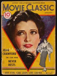 2e120 MOVIE CLASSIC magazine January 1933 art of beautiful Kay Francis by Marland Stone!