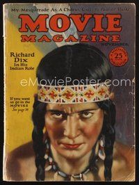 2e124 MOVIE MAGAZINE magazine November 1925 art of Native American Richard Dix by Leo Sielke, Jr.!