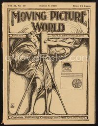2e086 MOVING PICTURE WORLD exhibitor magazine Mar 9, 1918 incredible advance Tarzan of the Apes ad!