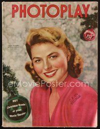 2e130 PHOTOPLAY magazine January 1945 great Christmas portrait of Ingrid Bergman by Paul Hesse!