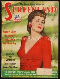 2e142 SCREENLAND magazine September 1942 portrait of Joan Fontaine starring in The Constant Nymph!