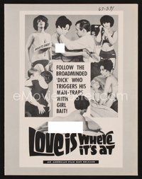 2e165 LOVE IS WHERE IT'S AT pressbook '67 he triggers his man-traps with girl bait!