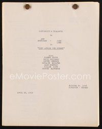 2e222 JUST ACROSS THE STREET continuity & dialogue script April 22, 1952, written by Rogers & Malone