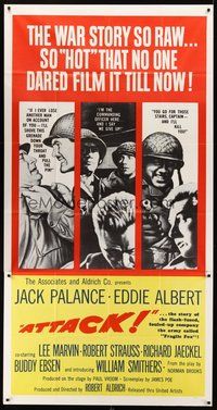 2f383 ATTACK 3sh R60s Robert Aldrich, WWII soldiers Jack Palance & Eddie Albert, different!