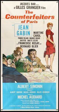 2f451 COUNTERFEITERS OF PARIS 3sh '61 Jean Gabin inspects money with magnifying glass!