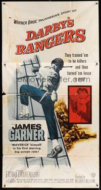 2f459 DARBY'S RANGERS 3sh '58 James Garner & Jack Warden in World War II, sexy Etchika Choureau!