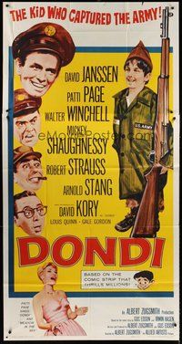 2f472 DONDI 3sh '61 David Janssen, Walter Winchell, tale of the kid who captured the army!
