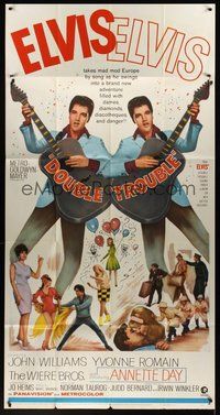 2f474 DOUBLE TROUBLE 3sh '67 cool mirror image of rockin' Elvis Presley playing guitar!