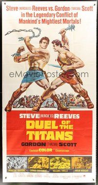 2f476 DUEL OF THE TITANS 3sh '63 Romolo e Remo, Steve Hercules Reeves vs Gordon Tarzan Scott!