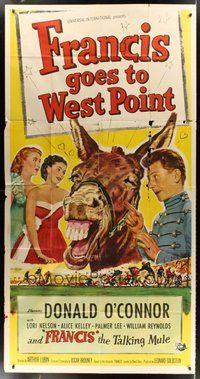 2f496 FRANCIS GOES TO WEST POINT 3sh '52 artwork of cadet Donald O'Connor & wacky talking mule!