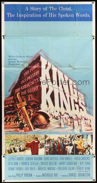 2f581 KING OF KINGS style B 3sh '61 Nicholas Ray Biblical epic, Jeffrey Hunter as Jesus!