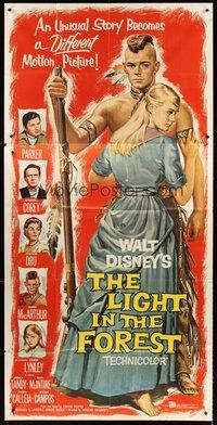 2f594 LIGHT IN THE FOREST 3sh '58 Disney, full-length art of Native American James MacArthur!