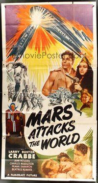 2f628 MARS ATTACKS THE WORLD 3sh R50 Buster Crabbe from Flash Gordon's Trip to Mars!