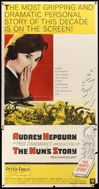 2f656 NUN'S STORY 3sh '59 religious missionary Audrey Hepburn was not like the others, Peter Finch