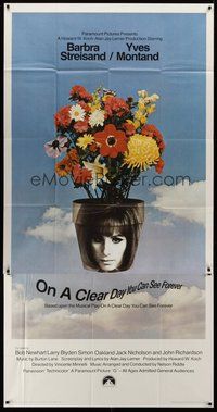 2f663 ON A CLEAR DAY YOU CAN SEE FOREVER 3sh '70 cool image of Barbra Streisand in flower pot!