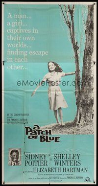 2f681 PATCH OF BLUE 3sh '66 Sidney Poitier & Elizabeth Hartman are each captive in their own world!