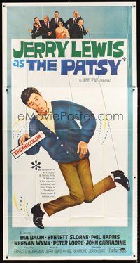 2f682 PATSY 3sh '64 wacky image of star & director Jerry Lewis hanging from strings like a puppet!