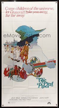 2f693 PIED PIPER 3sh '72 directed by Jacques Demy, cool art of Donovan playing guitar!