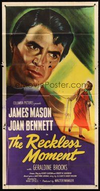2f713 RECKLESS MOMENT 3sh '49 James Mason with scared Joan Bennett, directed by Max Ophuls!