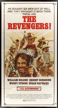 2f718 REVENGERS 3sh '72 cool art of cowboys William Holden, Ernest Borgnine & Woody Strode!