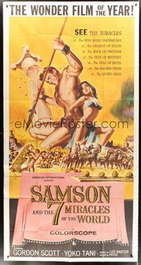 2f730 SAMSON & THE 7 MIRACLES OF THE WORLD 3sh '62 Maciste Alla Corte Del Gran Khan, sexy art!