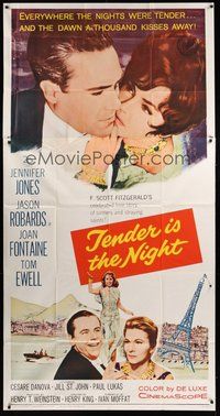 2f790 TENDER IS THE NIGHT 3sh '61 romantic close up of Jennifer Jones & Jason Robards Jr.!