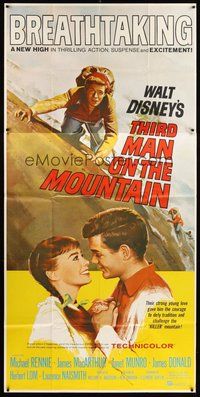 2f797 THIRD MAN ON THE MOUNTAIN 3sh '59 artwork of James MacArthur climbing mountain!