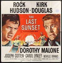 2f282 LAST SUNSET 6sh '61 Rock Hudson, Kirk Douglas, Dorothy Malone, directed by Robert Aldrich!