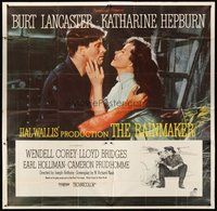 2f309 RAINMAKER 6sh '56 great romantic close up of Burt Lancaster & Katharine Hepburn!