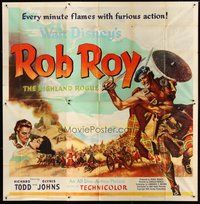 2f311 ROB ROY 6sh '54 Disney, artwork of Richard Todd as The Scottish Highland Rogue!