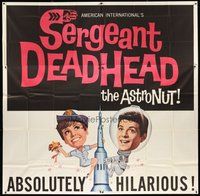 2f316 SERGEANT DEADHEAD 6sh '65 teaser image of Frankie Avalon & Deborah Walley on rocket!