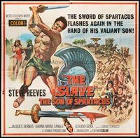 2f320 SLAVE 6sh '63 Il Figlio di Spartacus, art of Steve Reeves as the son of Spartacus!