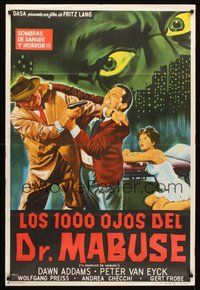 2f018 1000 EYES OF DR MABUSE Argentinean '60 directed by Fritz Lang, cool different art!