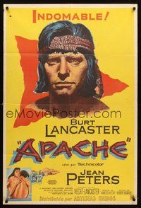 2f027 APACHE Argentinean '54 directed by Robert Aldrich, art of Native American Burt Lancaster!