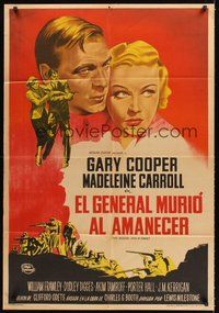 2f088 GENERAL DIED AT DAWN Argentinean R40s different art of Gary Cooper & Madeleine Carroll!