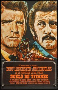 2f098 GUNFIGHT AT THE O.K. CORRAL Argentinean R70s art of Lancaster & Kirk Douglas by Mac Gomez!