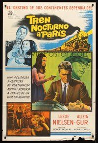 2f153 NIGHT TRAIN TO PARIS Argentinean '64 former OSS agent Leslie Nielsen fights crime in France!