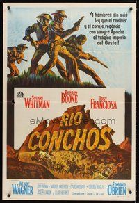 2f171 RIO CONCHOS Argentinean '64 art of cowboys Richard Boone, Stuart Whitman & Tony Franciosa!