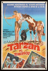 2f191 TARZAN'S DESERT MYSTERY Argentinean R50s art of Johnny Weissmuller, Sheffield & Cheetah!