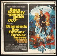2f015 DIAMONDS ARE FOREVER subway poster '71 art of Sean Connery as James Bond by Robert McGinnis!