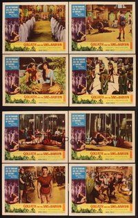 2g436 GOLIATH & THE SINS OF BABYLON 8 LCs '64 L'Eroe Piu Grande del Mondo, Mark Forest as Maciste!