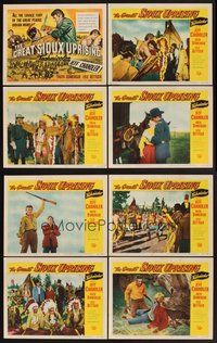 2g446 GREAT SIOUX UPRISING 8 LCs '53 Jeff Chandler & Faith Domergue, savage fury of Indian wars!