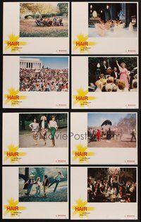 2g457 HAIR 8 LCs '79 Milos Forman, Treat Williams, musical, let the sun shine in!