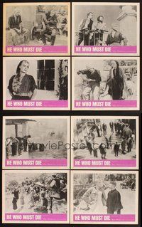 2g473 HE WHO MUST DIE 8 LCs R65 Jules Dassin, Melina Mercouri, Jean Servais!