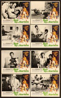 2g477 HELL UP IN HARLEM 8 LCs '74 Fred Williamson blaxpoitation, Gloria Hendry, D'Urville Martin!