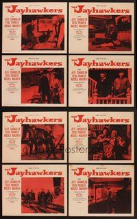 2g532 JAYHAWKERS 8 LCs '59 Jeff Chandler, Fess Parker, Nicole Maurey, Henry Silva!