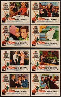 2g657 NEW KIND OF LOVE 8 LCs '63 Paul Newman loves Joanne Woodward, great romantic images!