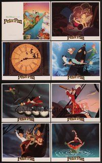 2g710 PETER PAN 8 LCs R89 Walt Disney animated cartoon fantasy classic, great flying art!