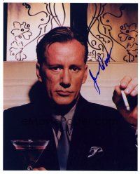 2h281 JAMES WOODS signed color 8x10 REPRO still '00 c/u sitting at table with cigarette in hand!