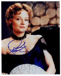 2h285 JODIE FOSTER signed color 8x10 REPRO still '02 great portrait in costume from Maverick!